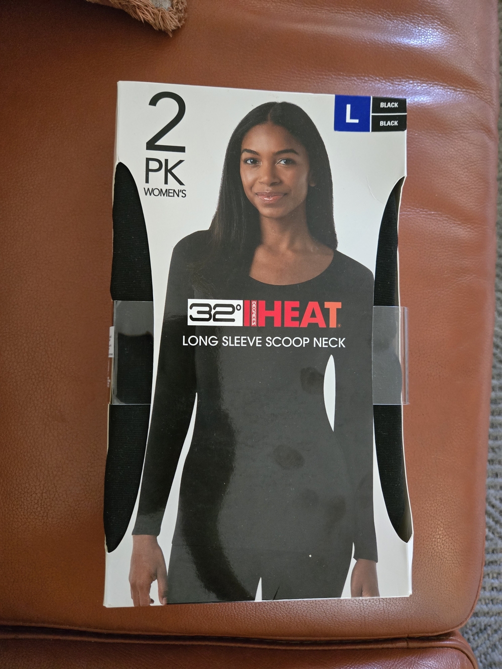 Women's Long Sleeve Scoop Neck Top - Black